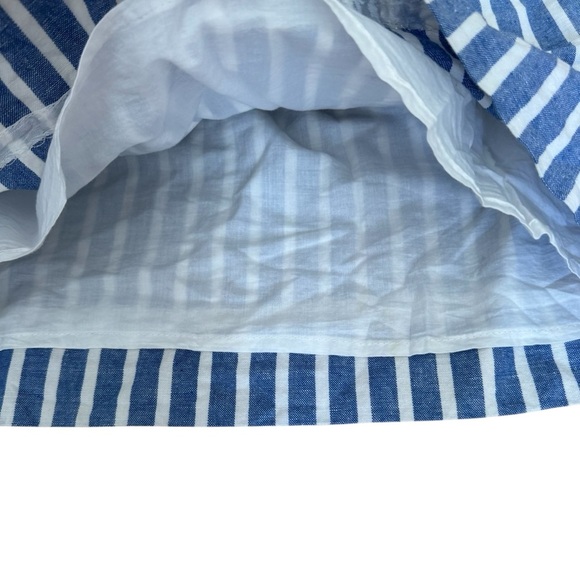 J Crew Mini Blue White Striped Linen Blend Skirt Pockets size 2 - Picture 3 of 9